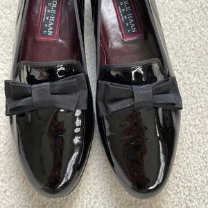 Black patent leather tuxedo shoes Size 10